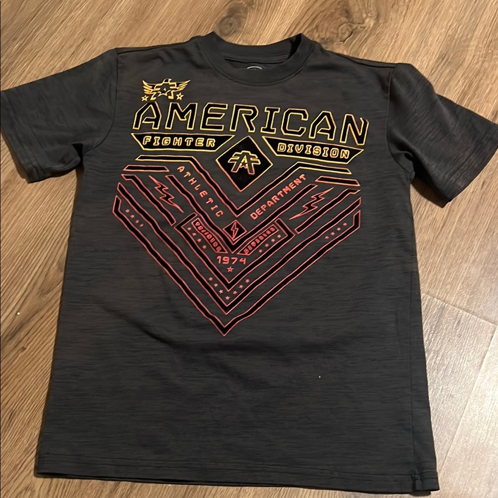 American Fighter Black and Red Short Sleeve Tee